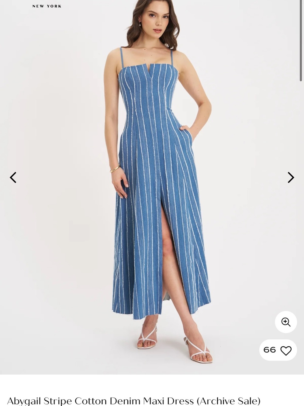 Miss Circle Abygail Stripe Cotton Denim Maxi Dress! NWT!